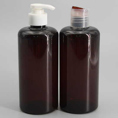 Amber Cylinder 450ml Plastic Shampoo Pump Bottles