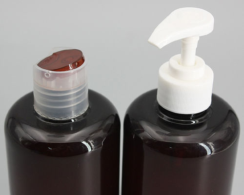 Amber Cylinder 450ml Plastic Shampoo Pump Bottles