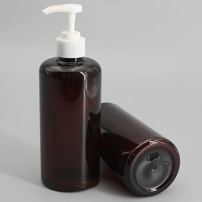 Amber Cylinder 450ml Plastic Shampoo Pump Bottles