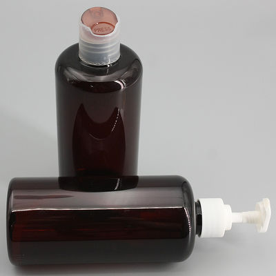 Amber Cylinder 450ml Plastic Shampoo Pump Bottles