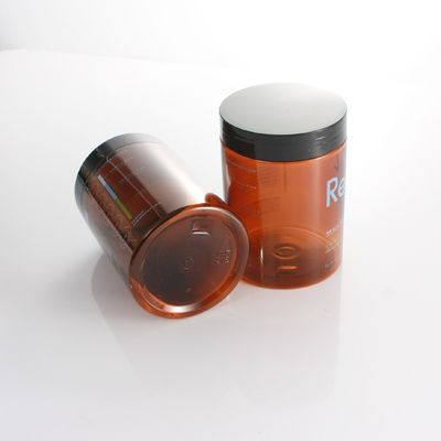 Custom Brown 300ml Hair Cream Clear Cosmetic Jars Food Grade