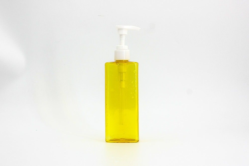 Yellow Cuboid Plastic 250ml 24mm Hand Sanitizer Gel Bottle
